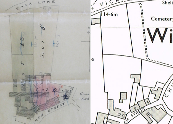 Map of 1894 sale and modern map